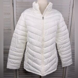 FADED GLORY Women's Vintage Y2K Insulated Puffer Jacket Tusk-Large (12-14)